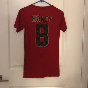 Red “Honey” brand T-shirt